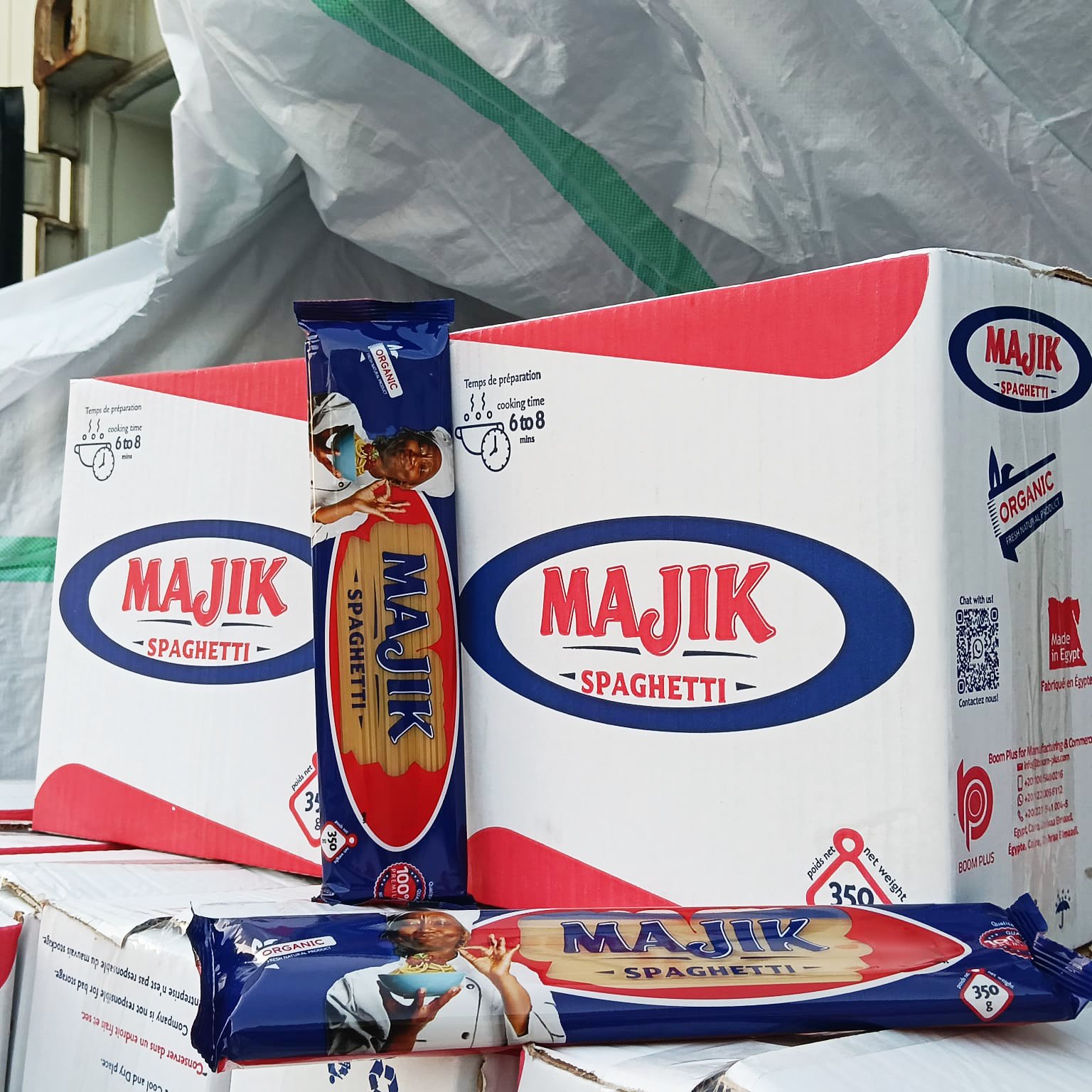 Majik Brand 1.6mm Egyptian Long Spaghetti | 350g Sack 8.4kg Carton 100% Wheat Flour