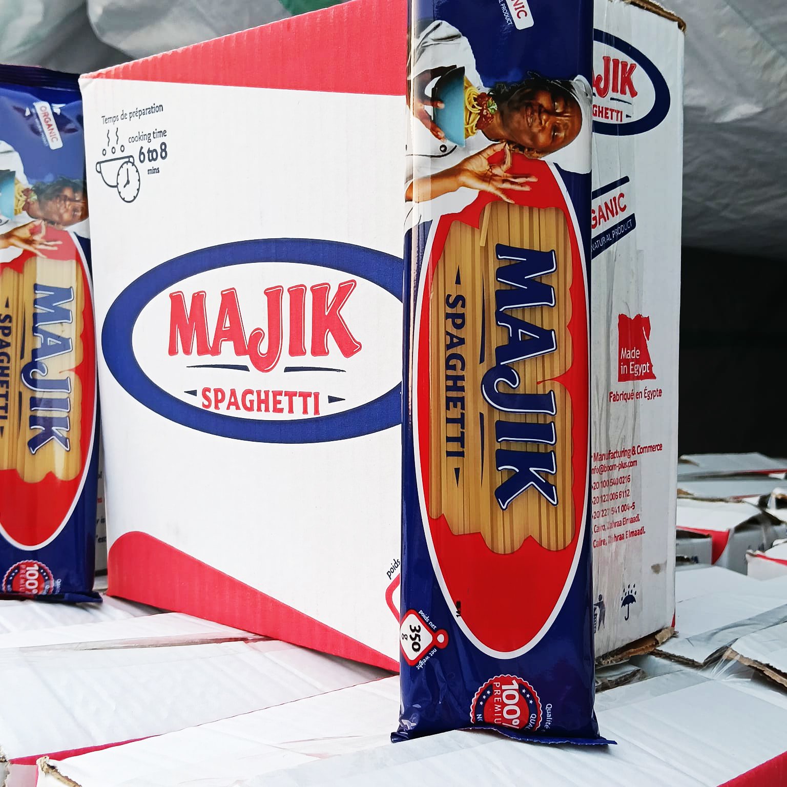 Majik Brand 1.6mm Egyptian Long Spaghetti | 350g Sack 8.4kg Carton 100% Wheat Flour